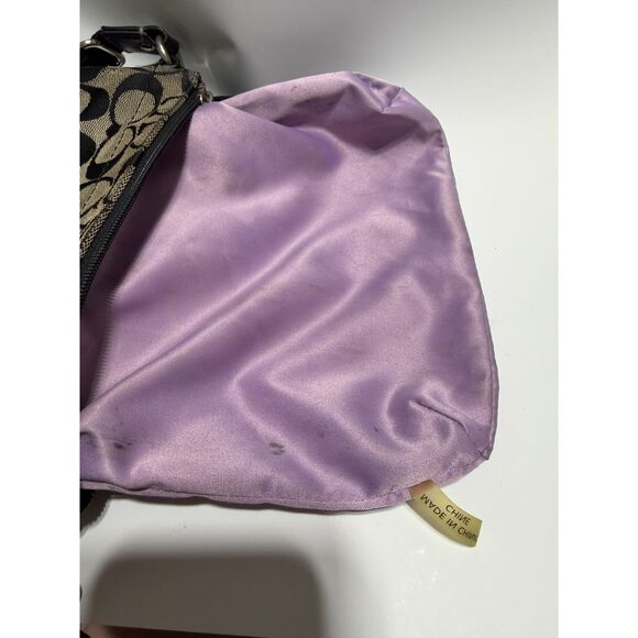 VTG Coach Purse Signature Stripe C Swingback Crossbody Bag Gray Black Zipper - Picture 12 of 12